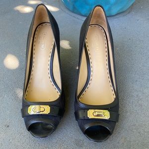 COACH Thea Peeptoe Slip on Wedge